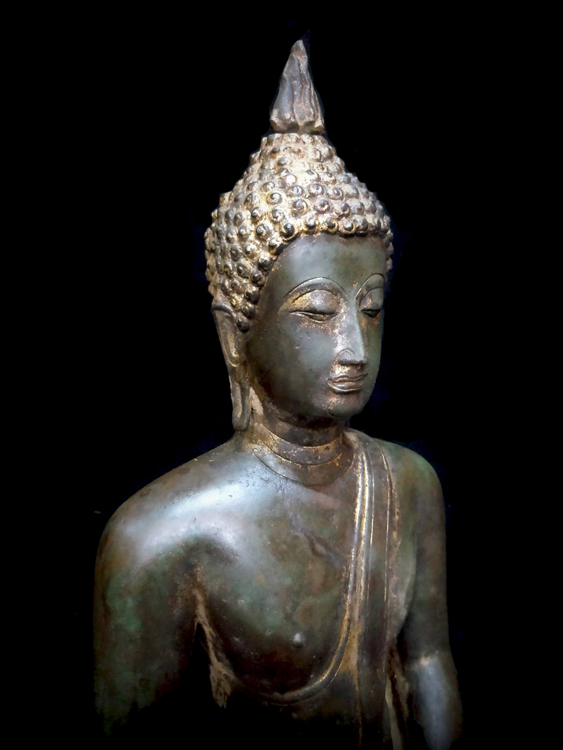 Extremely Rare 18C Bronze Sukolthai Buddha # BB090