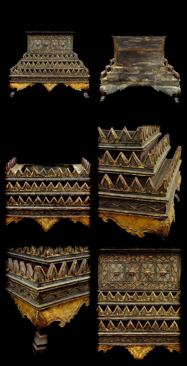 Extremely Rare 19C Wood Burmese Buddhist Chest #9551