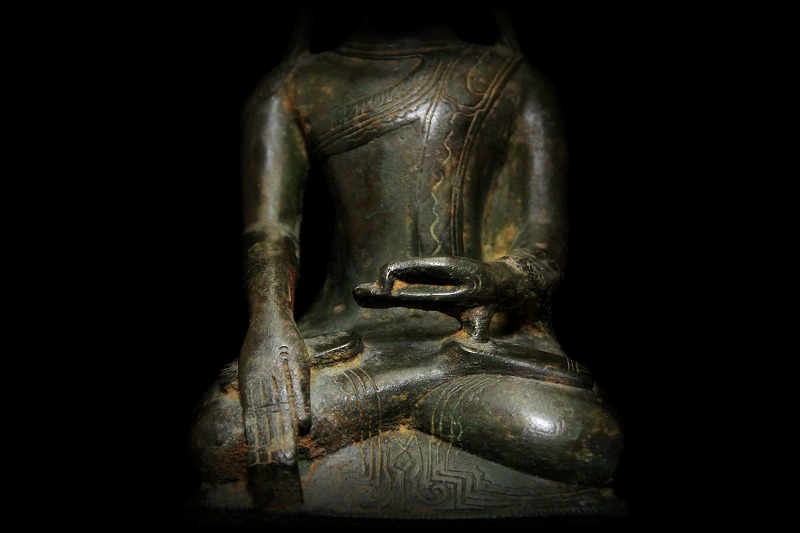 Extremely Rare 19C Bronze Burmese Shan Taiyai Buddha # BB203