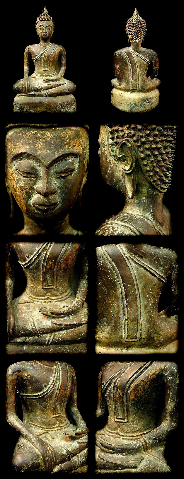 Extremely Rare 17C Bronze Laos Buddha #9762