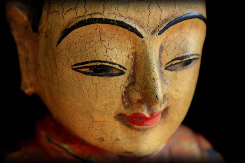 Fantastic 19C Bronze Burmese Buddhist Monk #B033-2