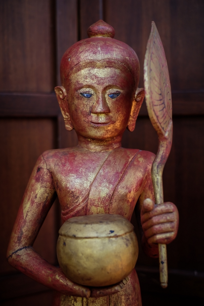 Extremely Rare 19C Wood Mandalay Monk #CA1012