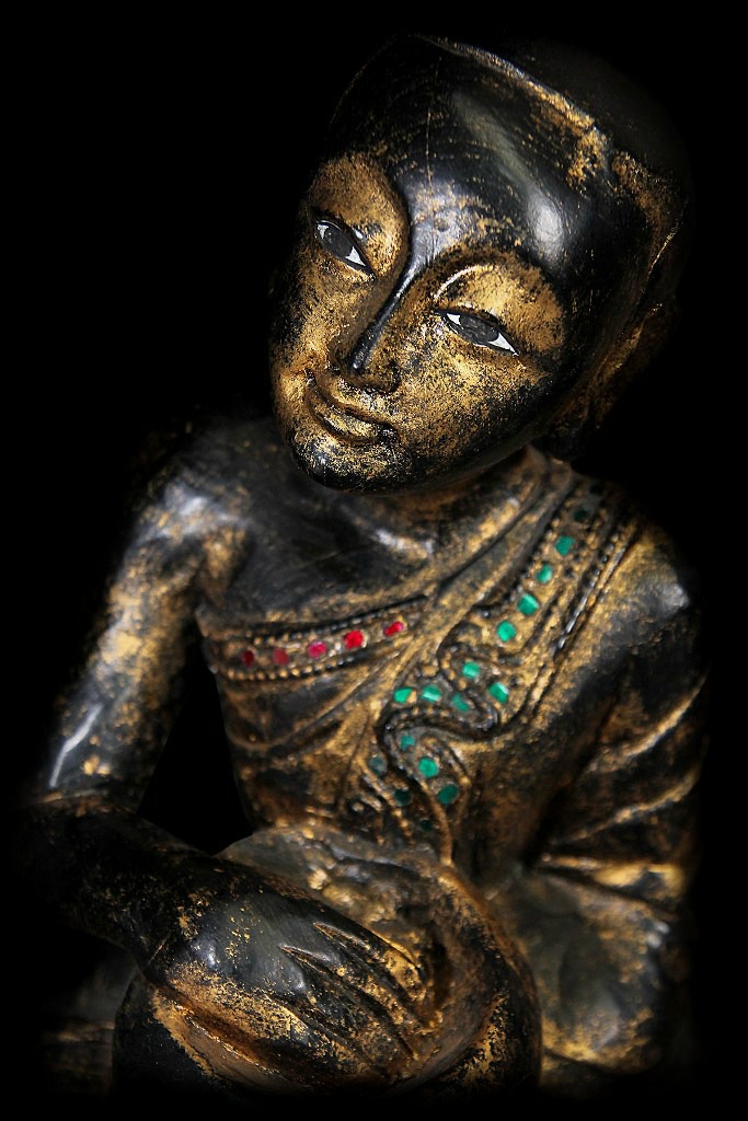 Extremely Rare 19C Burmese Buddhist Monks # BB208