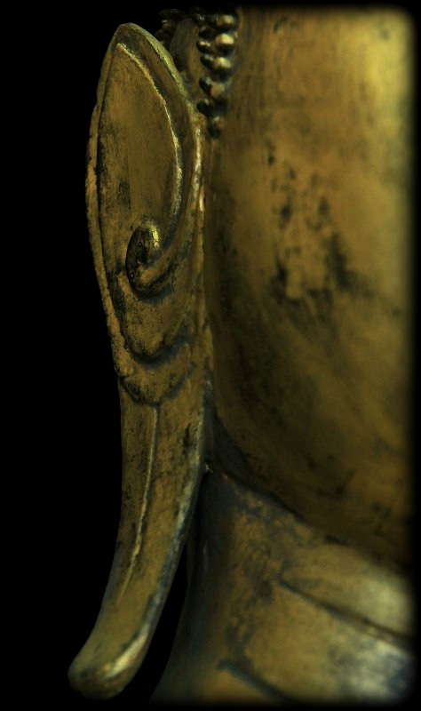 Extremely Rare 18C Standing Wood Laos Buddha #BB80