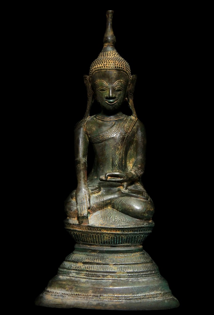 Extremely Rare 19C Bronze Burmese Shan Taiyai Buddha # BB203