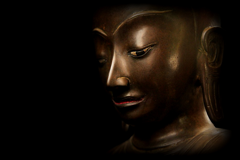 Pair Of 19C Bronze Burmese Buddhist Monks #BB135