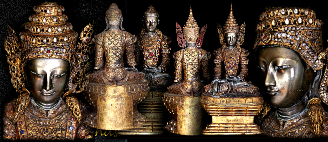 Mid 18C - Early 19C Bronze Sitting Royal Mandalay Buddha #AC126