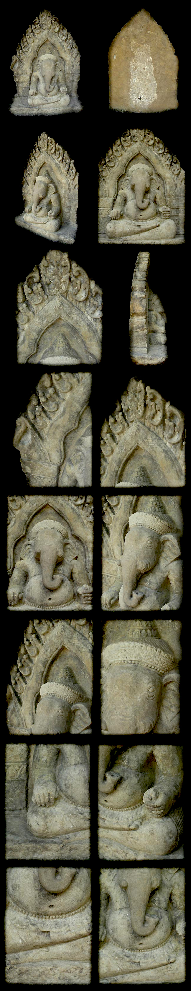 Extremely Rare 12C Sandstone Khmer Ganesha#AC.503