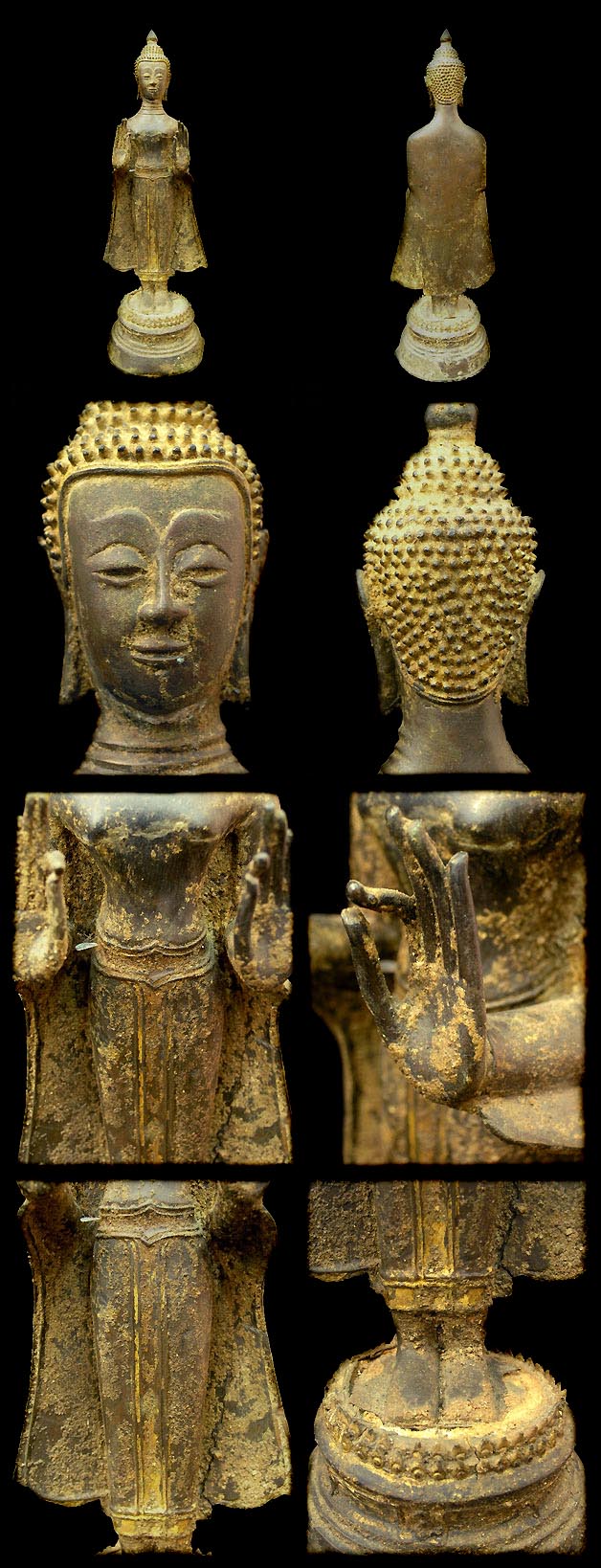 Extremely Rare 18C Bronze Laos Buddha #AL.127