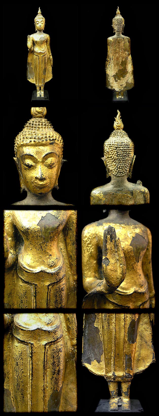 Extremely Rare 18C Bronze Laos Buddha #AL.136