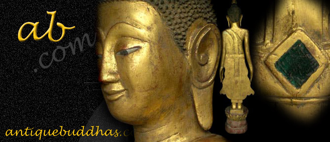 Extremely Rare Late 18C-19C Wood Standing Laos Buddha -