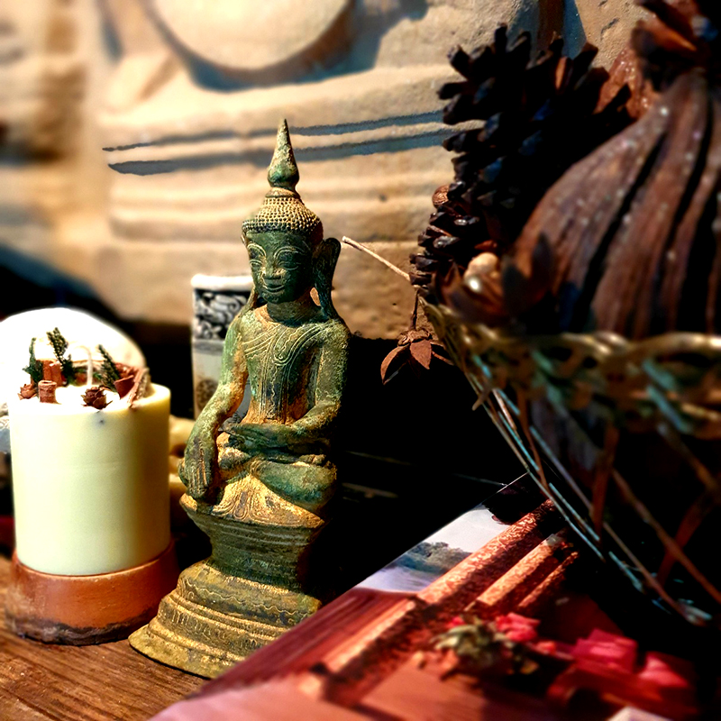 Extremely Rare 18C Bronze Burmese Ava Buddha #AL.935