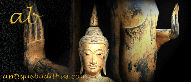 Extremely Rare Late 18C Standing Wood Laos Buddha #AL.1013