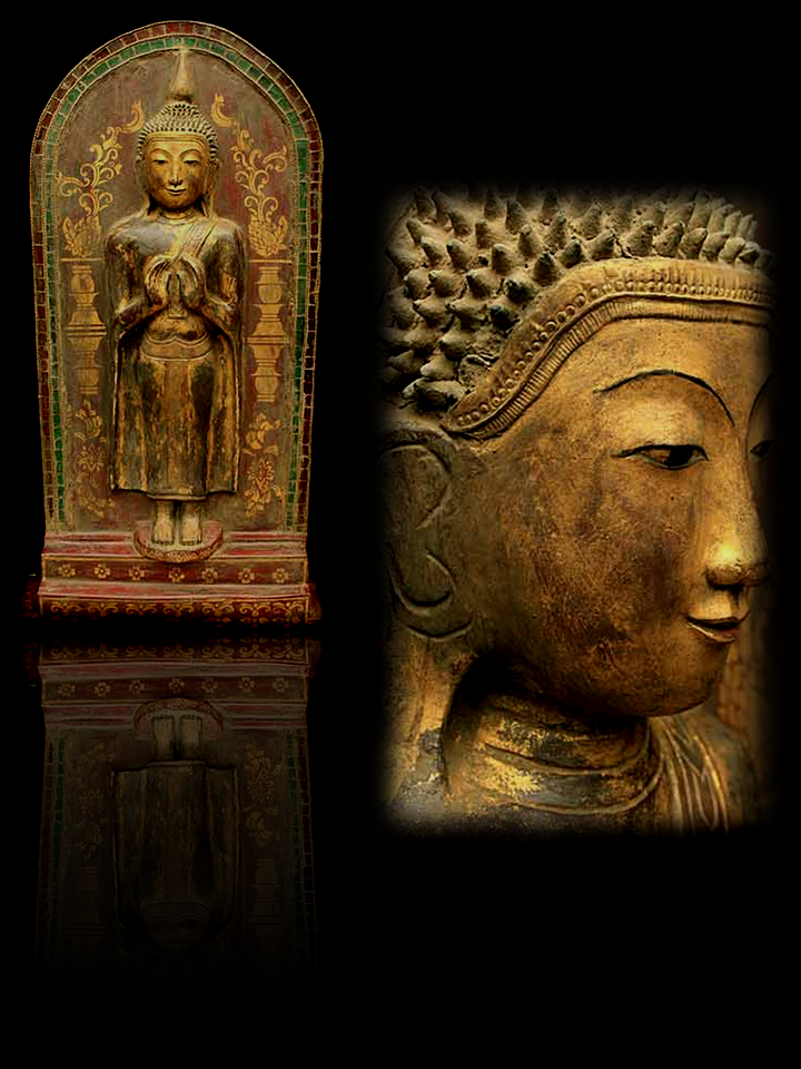 Extremely Rare 18C Wood Shan Buddha #OF032
