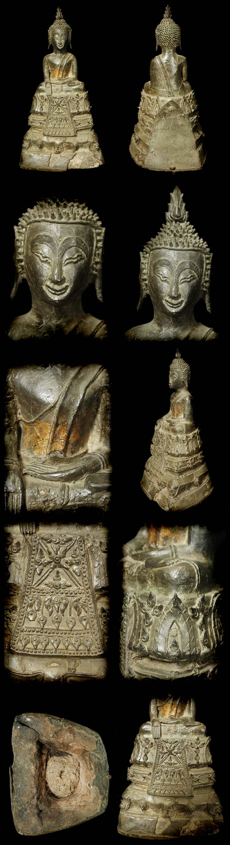 Extremely Rare 18C Bronze Laos Buddha #AL.1049