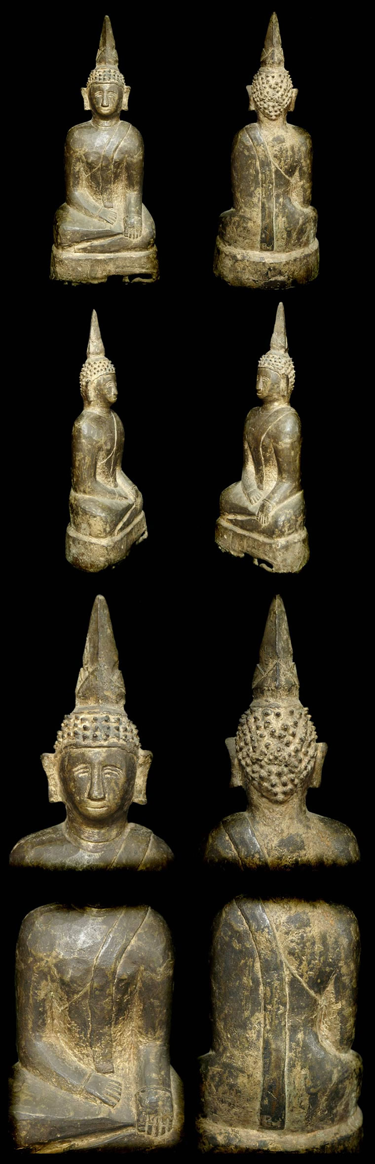 Extremely Rare Early 18C Bronze Laos Buddha #AL.1052