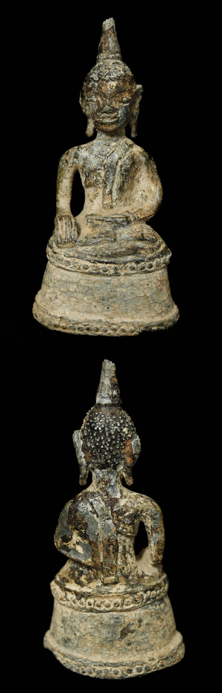 Extremely Rare Early 18C Bronze Laos Buddha #AL.1055