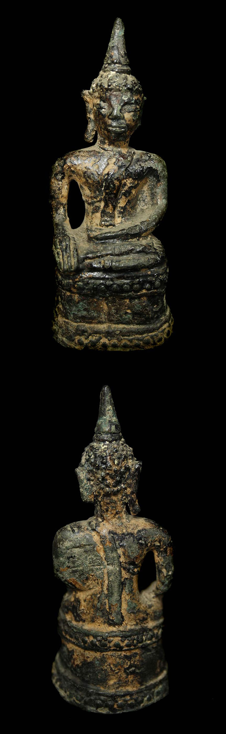 Extremely Rare Early 18C Bronze Laos Buddha #AL.1057