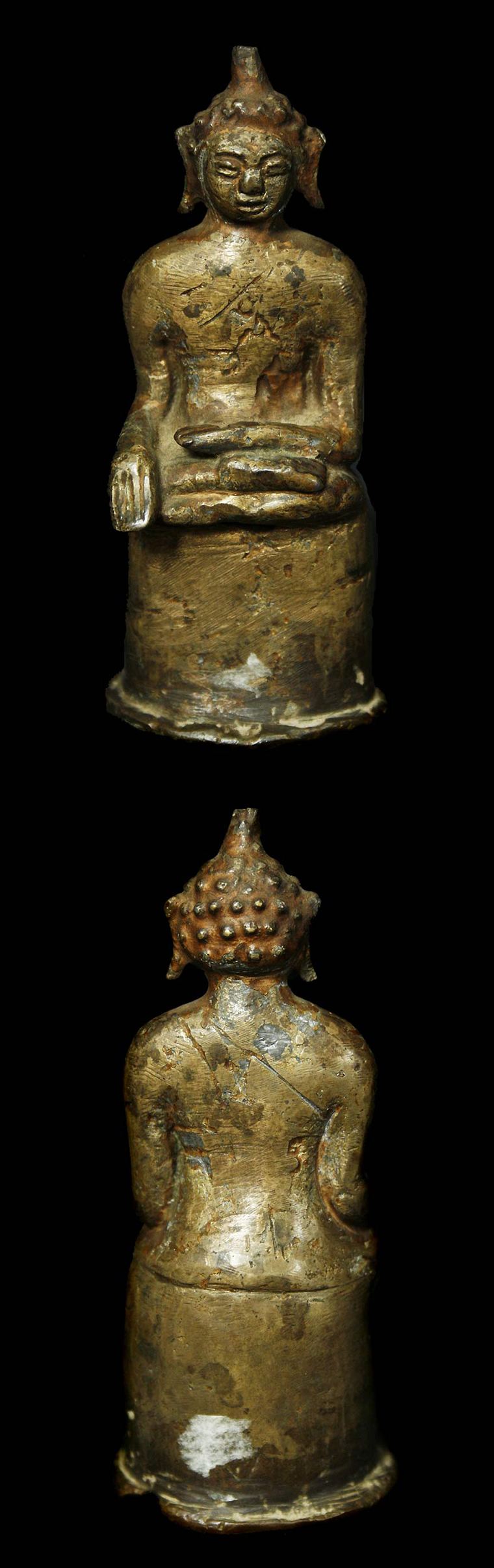 Extremely Rare Early 18C Bronze Laos Buddha #AL.1058