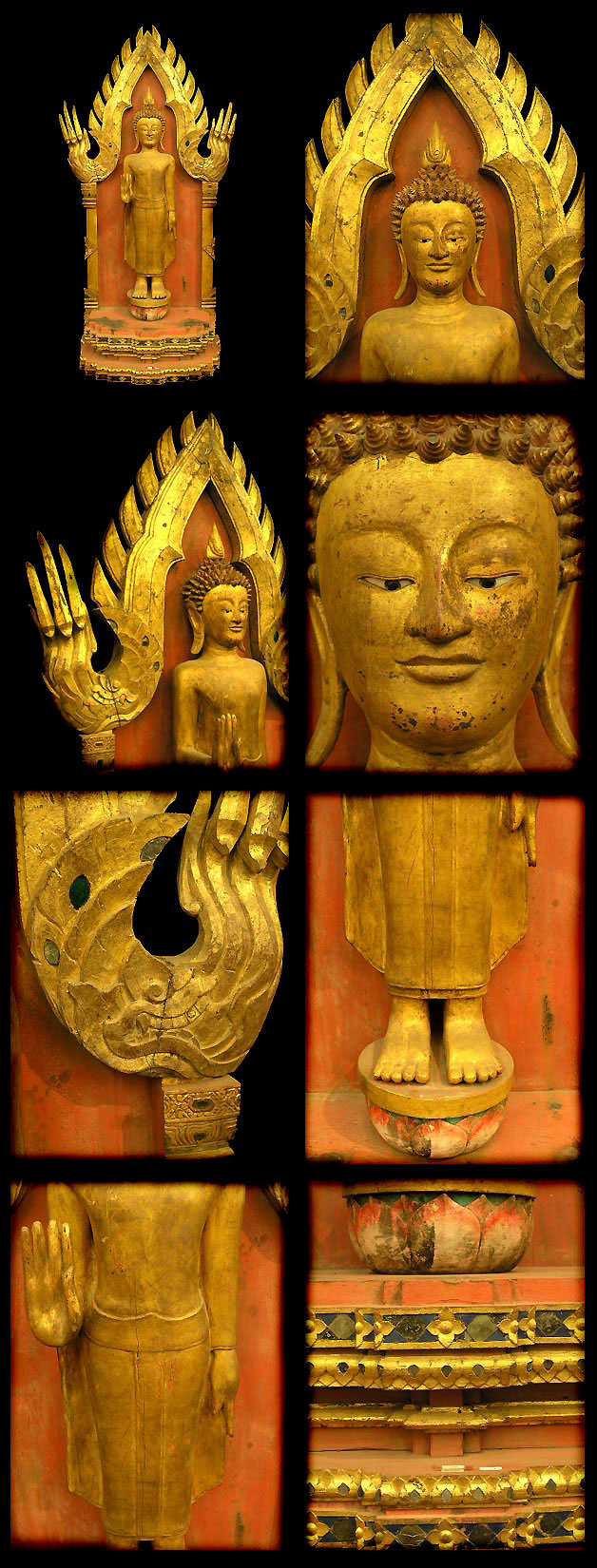 Extremely Rare 19C Standing Laos Buddha #AL.230