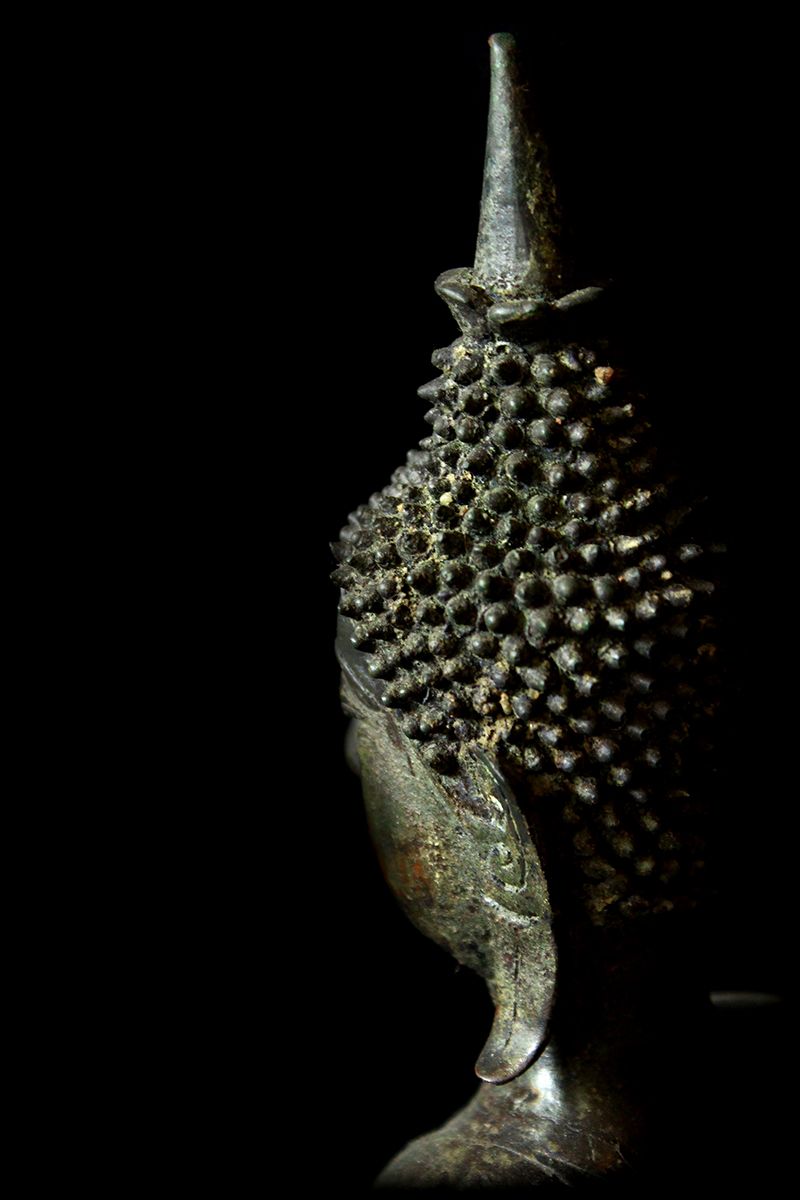 18C Sitting Bronze Laos Buddha #B02-12