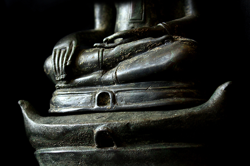 18C Sitting Bronze Laos Buddha #B02-12