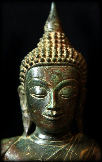 Extremely Rare 19C BronzeMandalay Burmese Buddha Head # B02-27