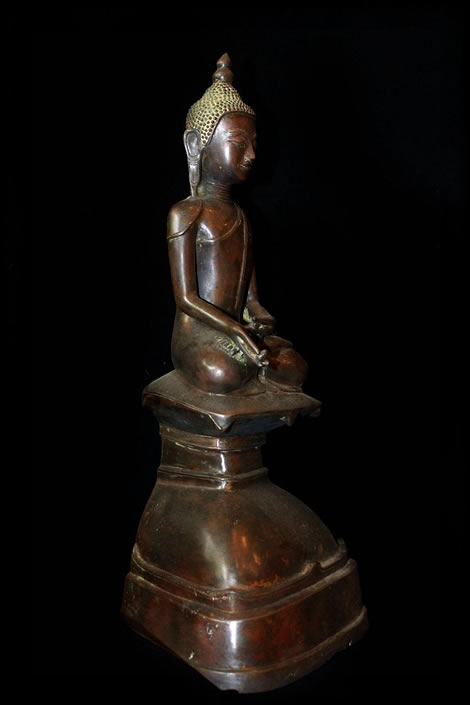Extremely Rare 19C Bronze Burmese Shan Buddhai # B02-29