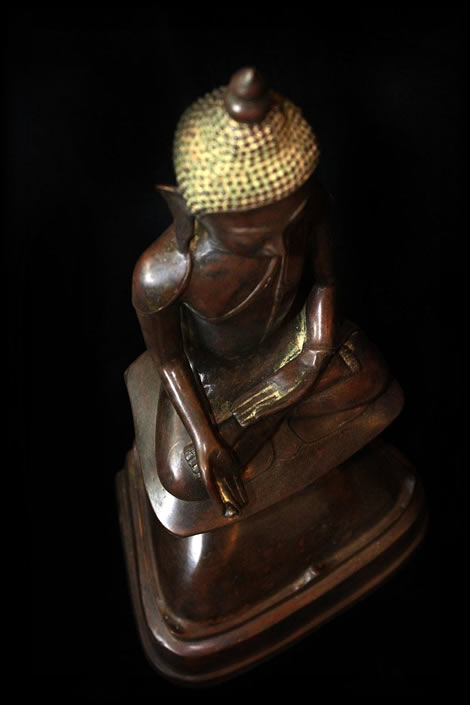 Extremely Rare 19C Bronze Burmese Shan Buddhai # B02-29