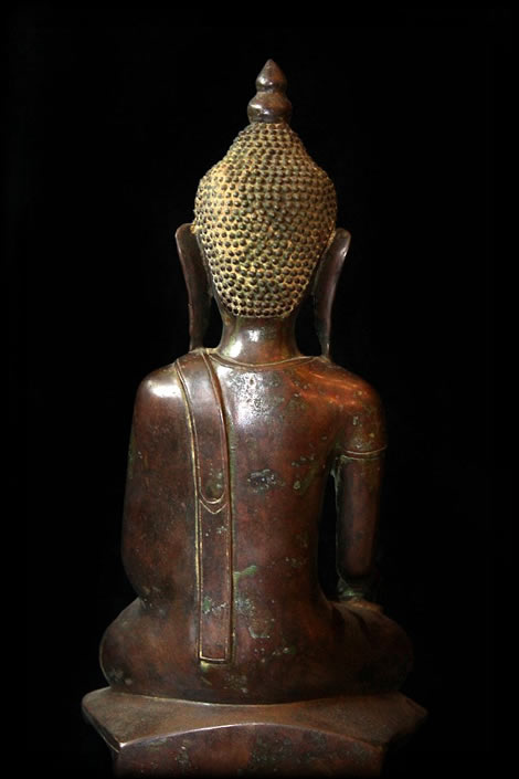 Extremely Rare 19C Bronze Burmese Shan Buddhai # B02-29