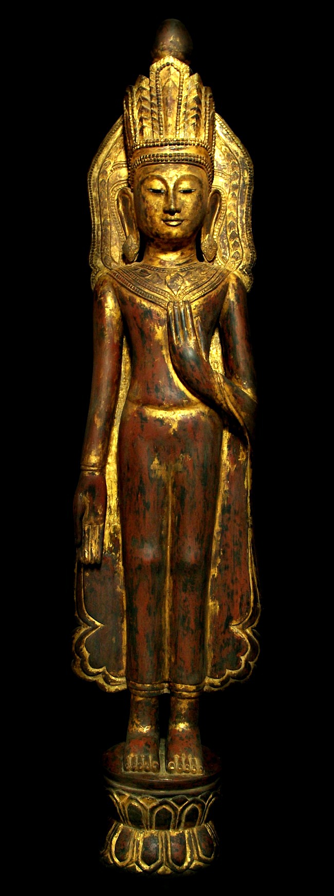 Extremely Rare 18C Wood Burmese Shan Pagan Buddha #B043