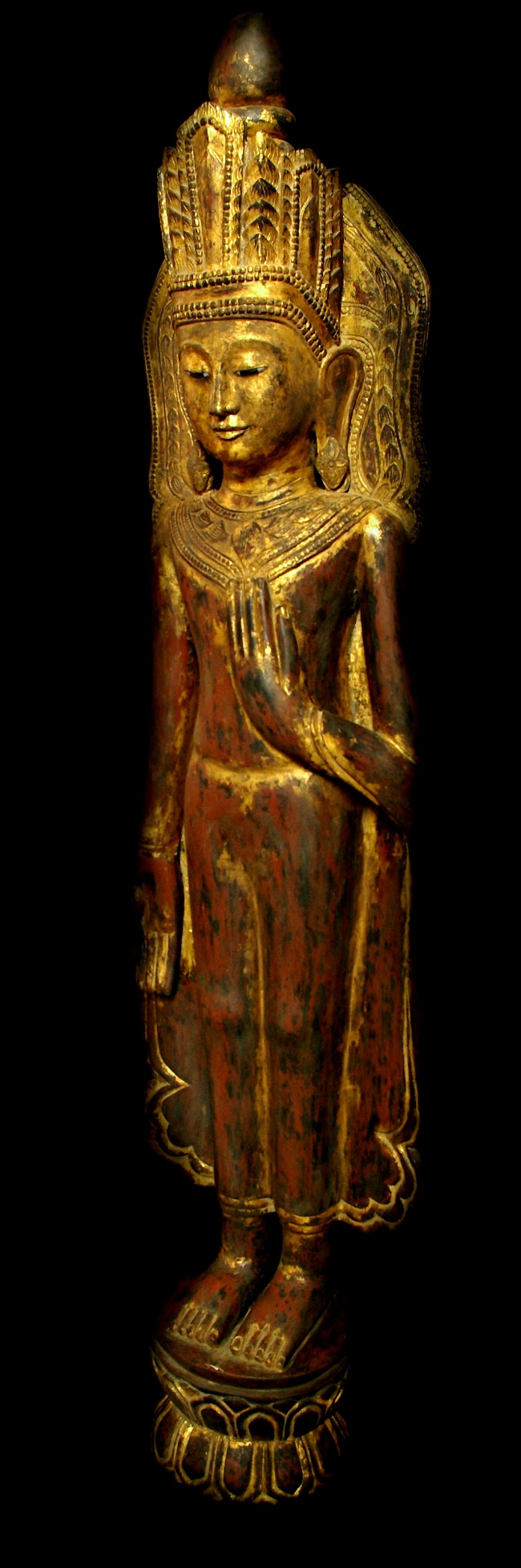 Extremely Rare 18C Wood Burmese Shan Pagan Buddha #B043