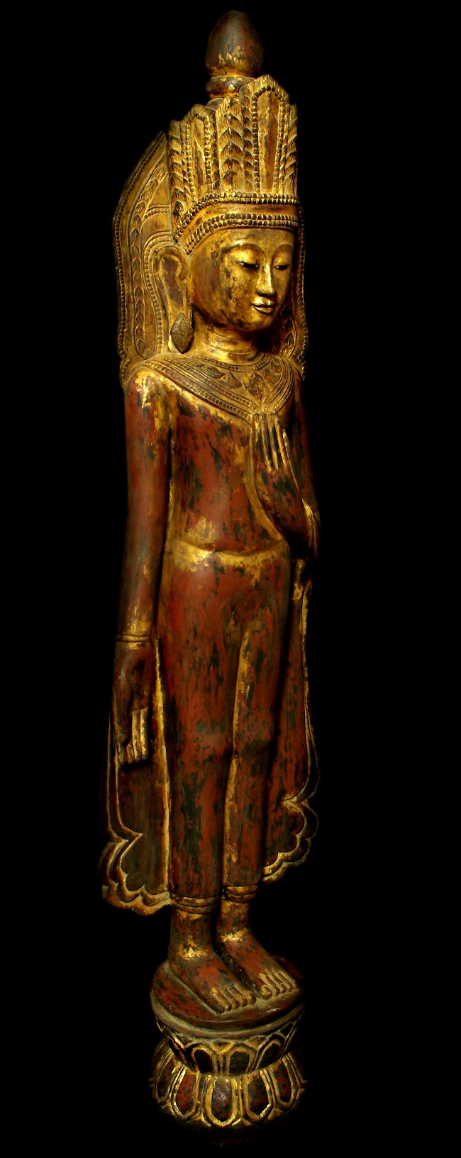 Extremely Rare 18C Wood Burmese Shan Pagan Buddha #B043