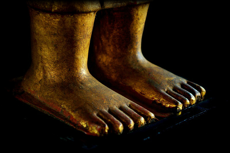 Extremely Rare Early 19C Standing Laos Buddha #B055