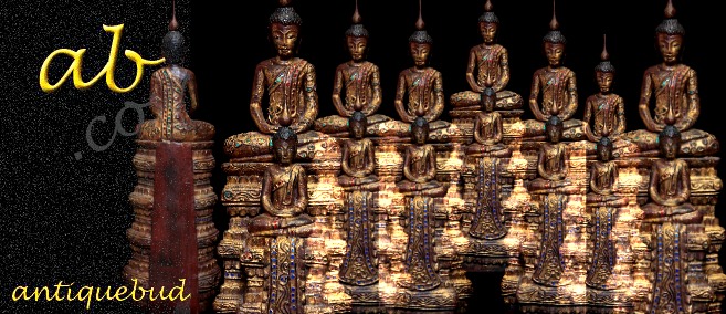 Extremely Rare 19C Two Stand Wood Thai Buddha #BB067