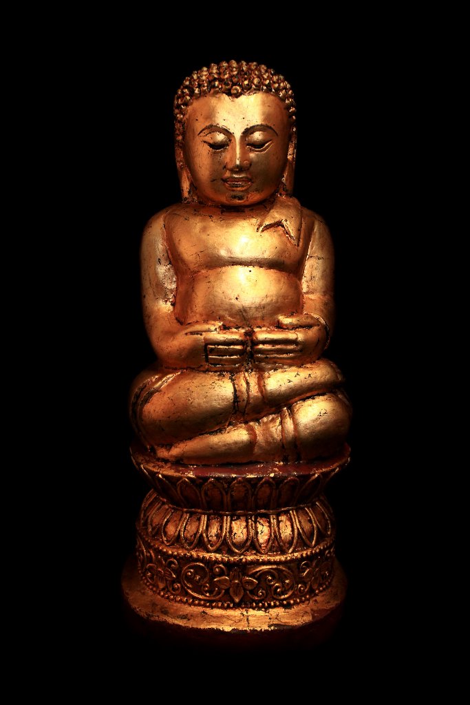 Extremely Rare 19C Wood Lanna Thai Buddha #BB252