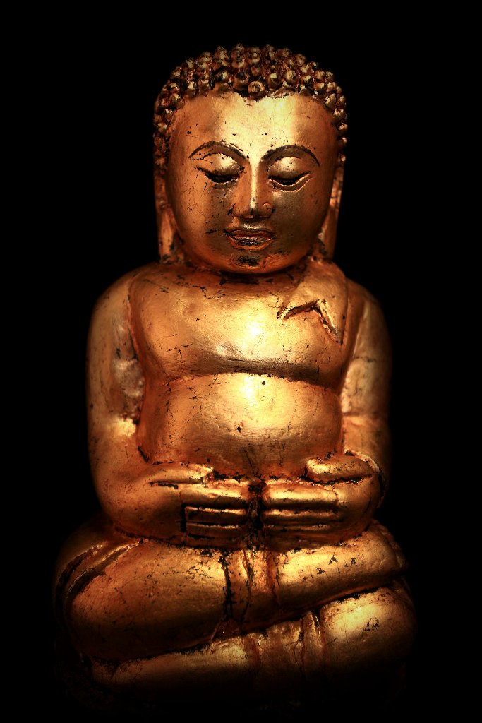 Extremely Rare 19C Wood Lanna Thai Buddha #BB252