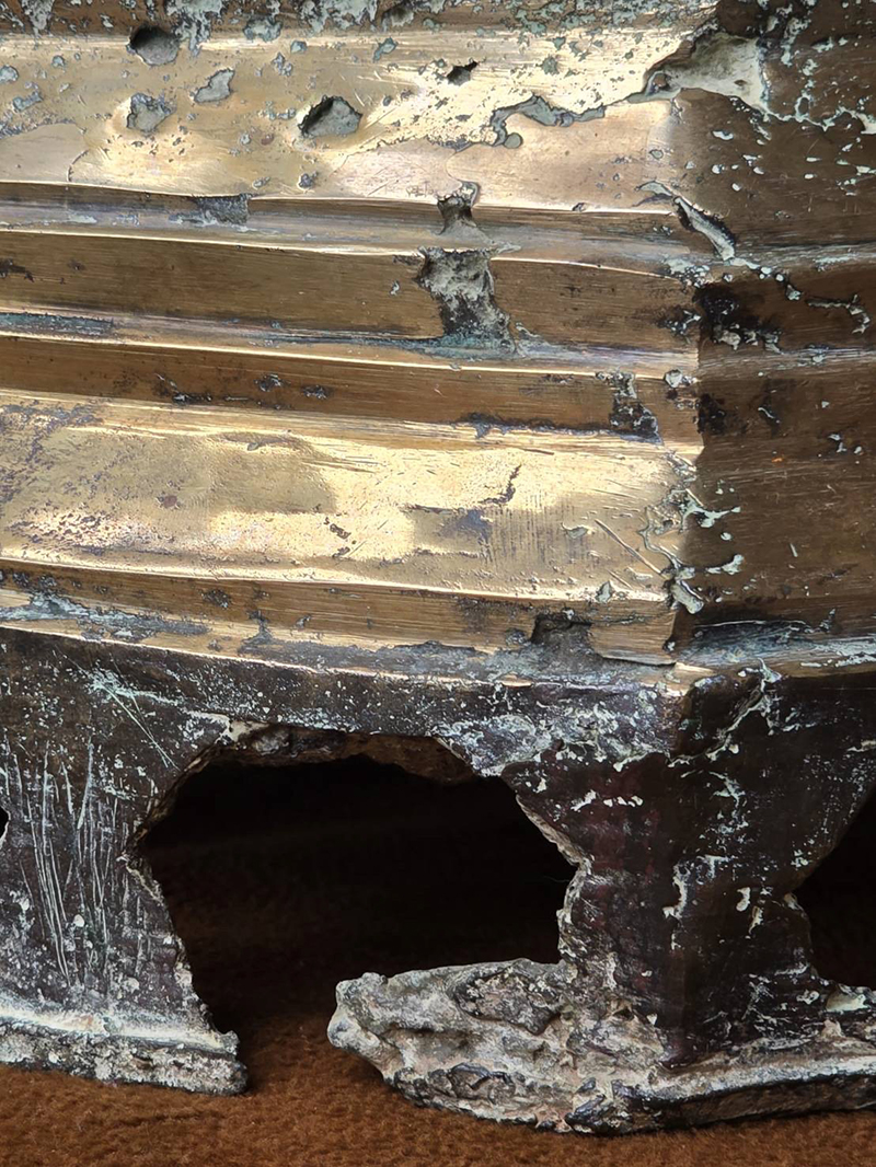 Extremely Rare 18C Sitting Bronze Laos Buddha #BB264