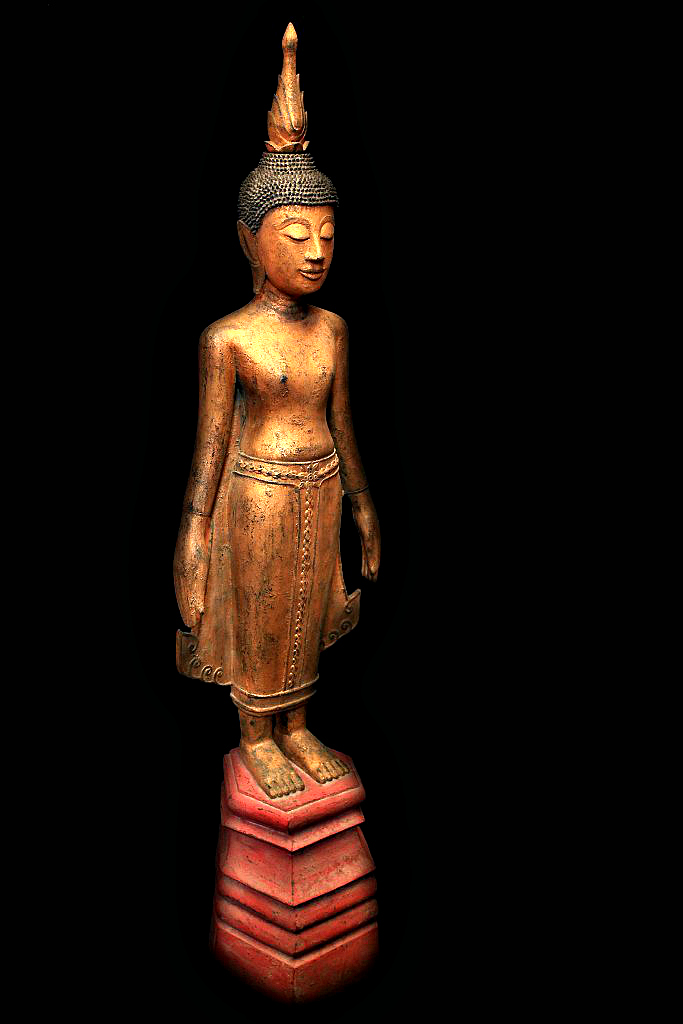 Extremely Rare 19C Standing Thai Lanna Buddha #BB265