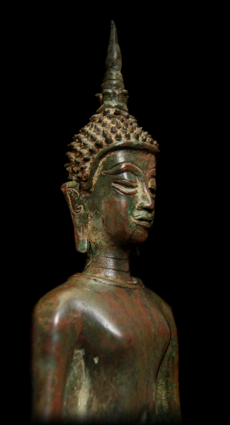 Extremely Rare 18C Bronze Laos Buddha #BB44