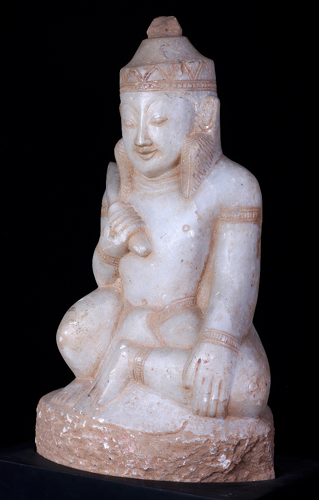 Extremely Rare 18C Alabaster Ava Buddha #DW019