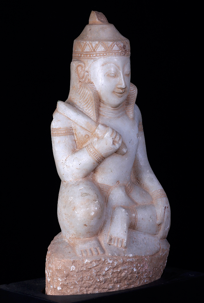 Extremely Rare 18C Alabaster Ava Buddha #DW019