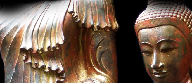 Extremely Rare Early 19C Bronze Burmese Mandalay Buddha #051-2