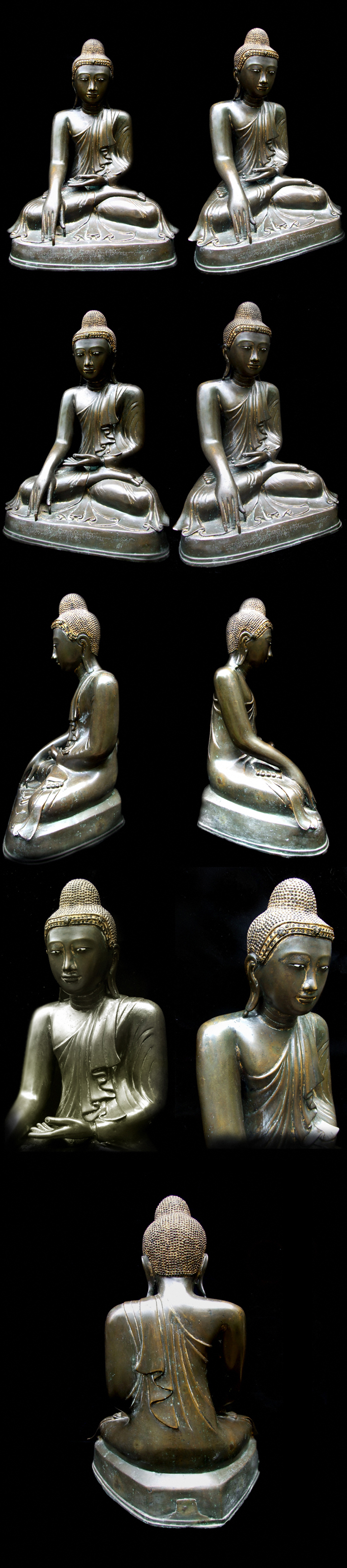 Extremely Rare Early 19C Bronze Burmese Mandalay Buddha #051-2
