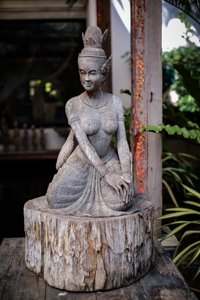 Extremely Rare Early 20C Thai Kinnaree Sculpture #CH230