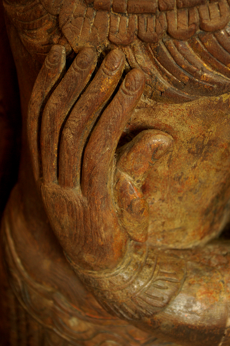 Extremely Rare 18C Wood Crowned Shan Burma Buddha # CA.020