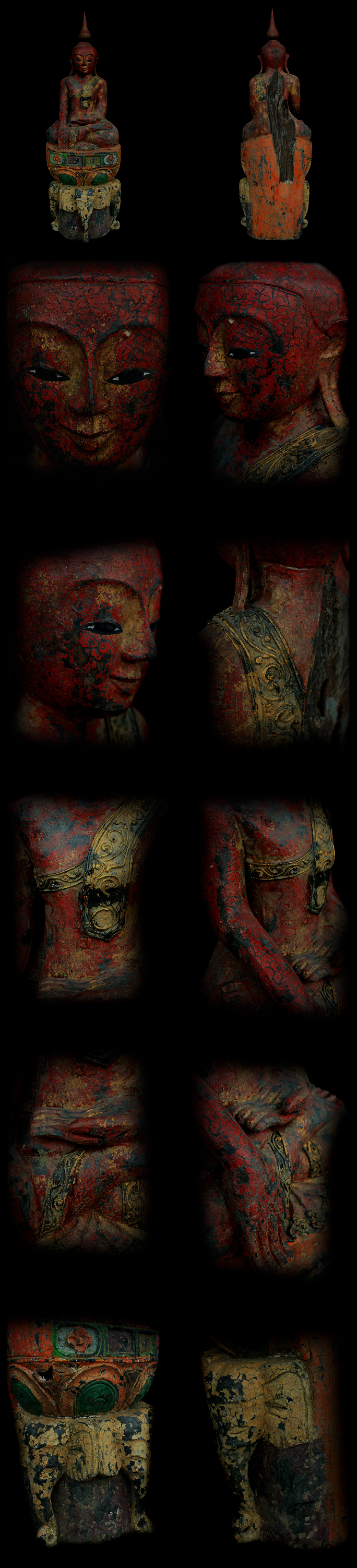 Extremely Rare 18C Wood Sitting Shan Buddha #CA.004