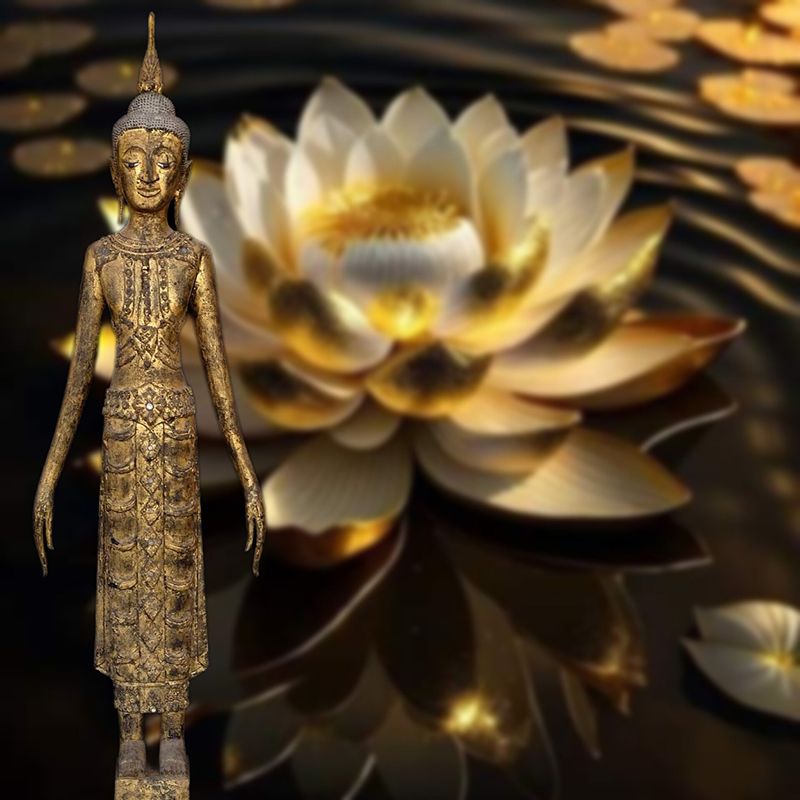 Extremely Rare 19C Bronze Thai Rattanakosin Monk #CA.026