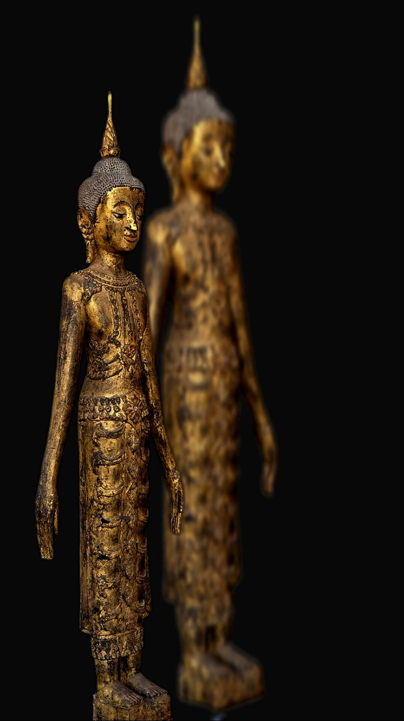 Extremely Rare 19C Bronze Thai Rattanakosin Buddha #CA.026