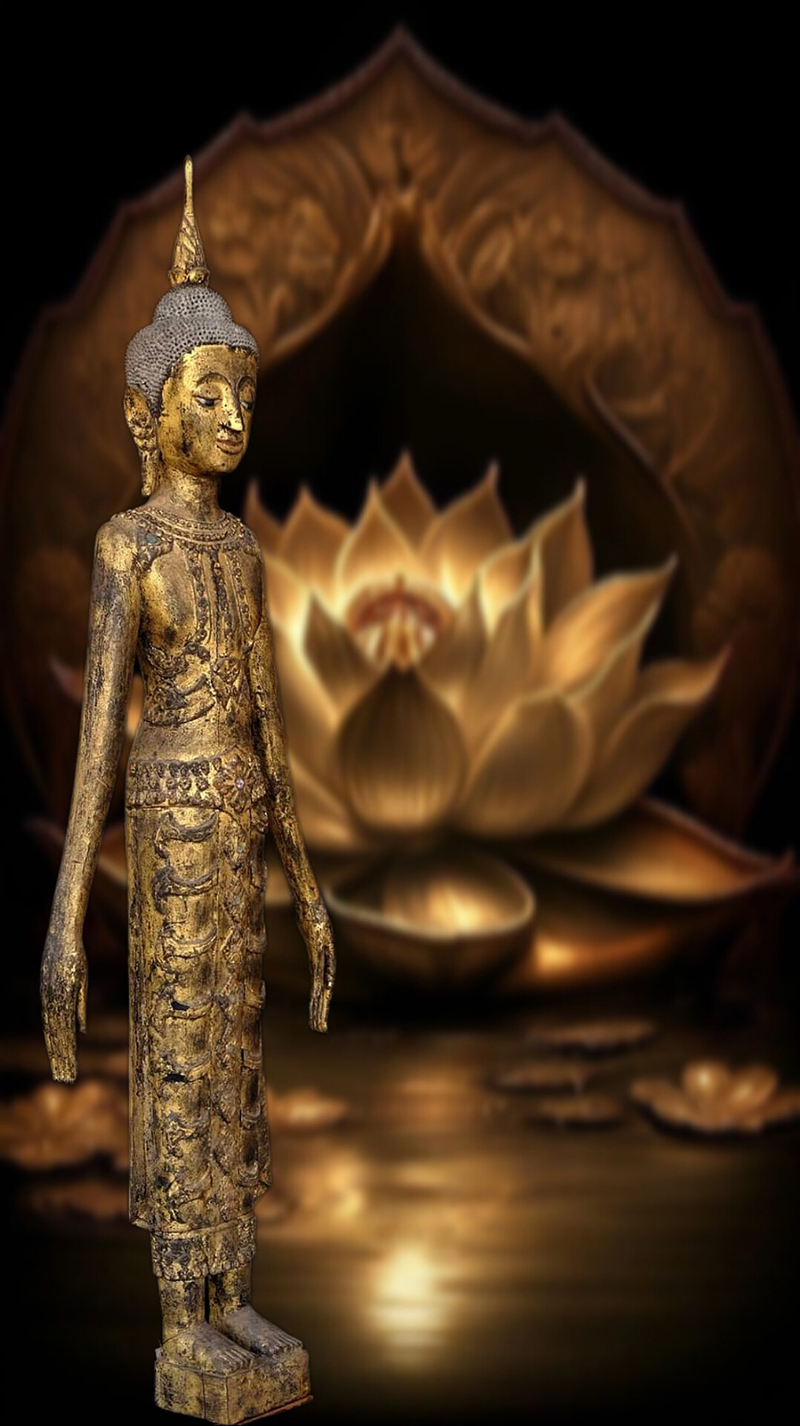 Extremely Rare 19C Bronze Thai Rattanakosin Buddha #CA.026